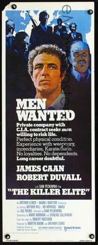 f391 KILLER ELITE insert movie poster '75 James Caan, Sam Peckinpah