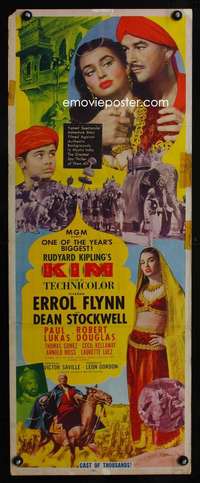 f393 KIM insert movie poster '50 Errol Flynn, Lukas, Rudyard Kipling