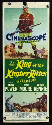 f395 KING OF THE KHYBER RIFLES insert movie poster '54 Tyrone Power