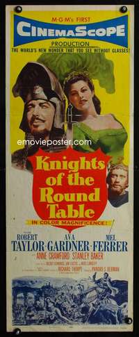 f397 KNIGHTS OF THE ROUND TABLE insert movie poster '54 Robert Taylor