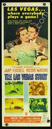 f400 LAS VEGAS STORY insert movie poster '52 sexy Jane Russell!