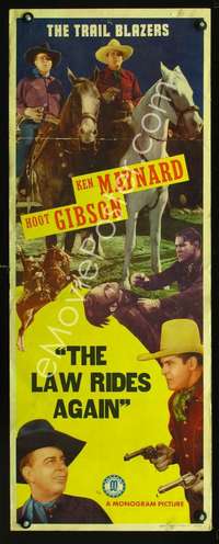 f403 LAW RIDES AGAIN insert movie poster '43 Maynard, Trail Blazers!