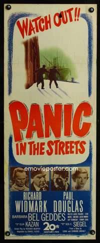 f470 PANIC IN THE STREETS insert movie poster '50 Elia Kazan, Widmark