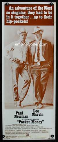 f477 POCKET MONEY insert movie poster '72 Paul Newman, Lee Marvin