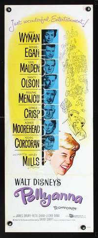f479 POLLYANNA insert movie poster '60 Hayley Mills, Jane Wyman