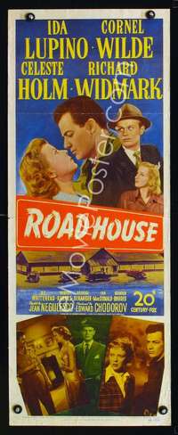 f501 ROAD HOUSE insert movie poster '48 Ida Lupino, Cornel Wilde