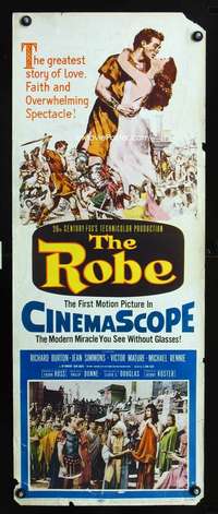 f502 ROBE insert movie poster '53 Richard Burton,Jean Simmons,Mature