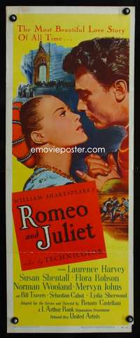 f508 ROMEO & JULIET insert movie poster '55 Laurence Harvey