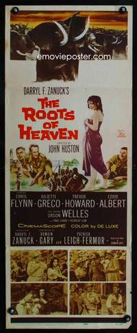 f509 ROOTS OF HEAVEN insert movie poster '58 Errol Flynn, Julie Greco