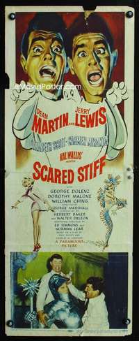 f518 SCARED STIFF insert movie poster '53 Dean Martin, Jerry Lewis