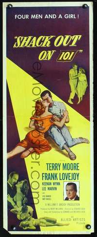 f523 SHACK OUT ON 101 insert movie poster '56 Terry Moore, Lee Marvin