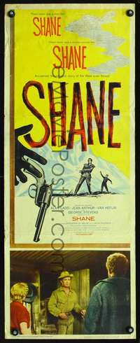 f524 SHANE insert movie poster R59 Alan Ladd, Jean Arthur, Heflin