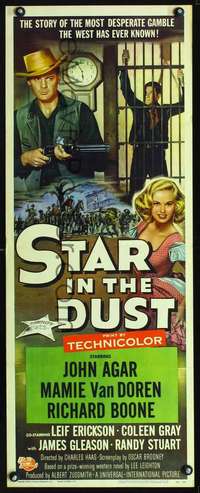 f552 STAR IN THE DUST insert movie poster '56 John Agar, Van Doren