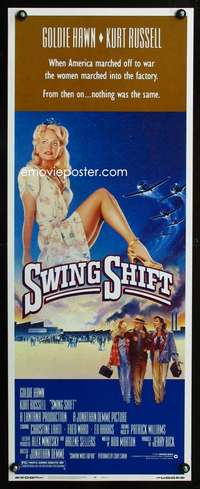 f566 SWING SHIFT insert movie poster '84 Goldie Hawn, Kurt Russell