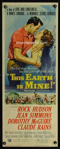 f590 THIS EARTH IS MINE insert movie poster '59 Rock Hudson, Simmons