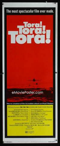 f602 TORA TORA TORA insert movie poster '70 wild Pearl Harbor image!