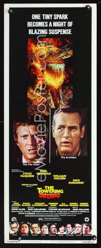 f603 TOWERING INFERNO insert movie poster '74 McQueen, Paul Newman