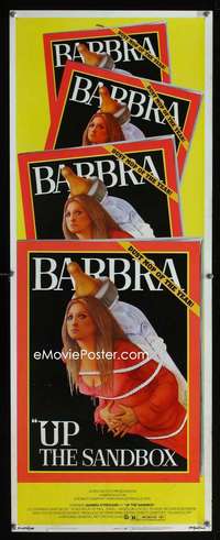 f616 UP THE SANDBOX insert movie poster '73 Streisand, Amsel art!