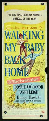 f622 WALKING MY BABY BACK HOME insert movie poster '53 Janet Leigh