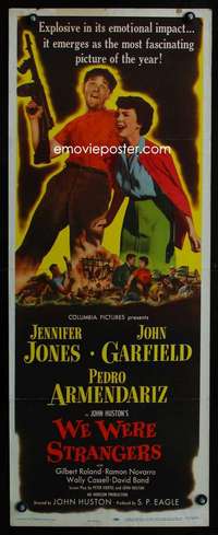 f624 WE WERE STRANGERS insert movie poster '49Jennifer Jones,Garfield