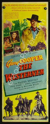 f628 WESTERNER insert movie poster '40 Gary Cooper, Walter Brennan