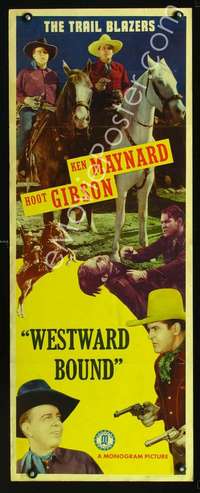 f629 WESTWARD BOUND insert movie poster '44 Ken Maynard, Hoot Gibson
