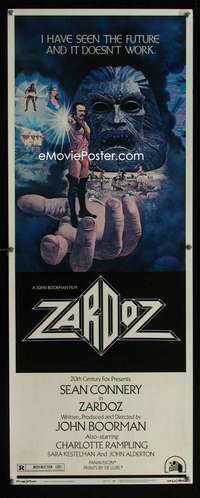 f649 ZARDOZ insert movie poster '74 Sean Connery, John Boorman