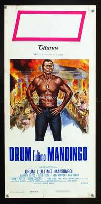 f039 DRUM Italian locandina movie poster '76 art of Ken Norton!