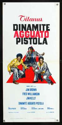 f139 THREE THE HARD WAY Italian locandina movie poster '74 Jim Brown