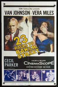 h016 23 PACES TO BAKER STREET one-sheet movie poster '56 Van Johnson, Miles