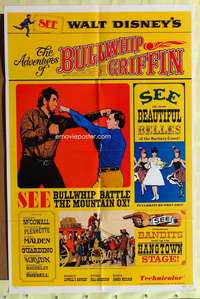 h028 ADVENTURES OF BULLWHIP GRIFFIN one-sheet movie poster '66 Disney