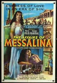 h030 AFFAIRS OF MESSALINA one-sheet movie poster '53 sexy Maria Felix!