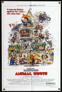 h043 ANIMAL HOUSE style B one-sheet movie poster '78 John Belushi, Landis