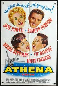 h060 ATHENA one-sheet movie poster '54 Jane Powell, Debbie Reynolds