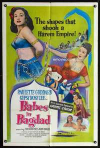 h063 BABES IN BAGDAD one-sheet movie poster '52 Goddard, Gypsy Rose Lee