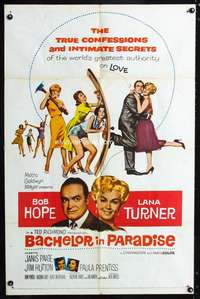 h010 BACHELOR IN PARADISE one-sheet movie poster '61 Bob Hope, Lana Turner