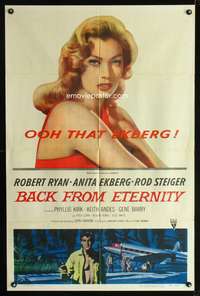 h067 BACK FROM ETERNITY one-sheet movie poster '56 ooh that Anita Ekberg!