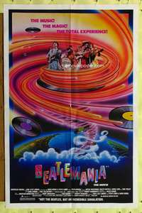 h081 BEATLEMANIA one-sheet movie poster '81 great artwork of The Beatles!