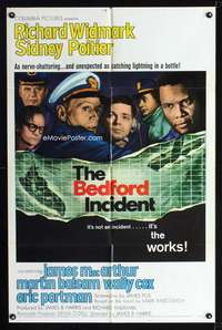 h083 BEDFORD INCIDENT one-sheet movie poster '65 Widmark, Sidney Poitier