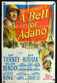 h084 BELL FOR ADANO one-sheet movie poster '45 Gene Tierney, John Hodiak