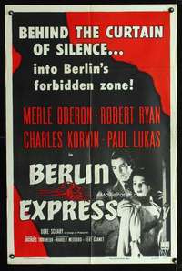 h086 BERLIN EXPRESS one-sheet movie poster R55 Merle Oberon, Robert Ryan