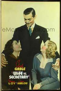 k072 WIFE VS SECRETARY Forty by Sixty movie poster '36 Gable,Jean Harlow,Loy