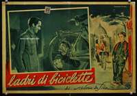 k111 BICYCLE THIEF 13x19 Italian photobusta movie poster '48 De Sica