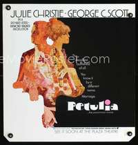 k155 PETULIA special window card movie poster '68 Julie Christie, cool art!