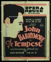 k159 TEMPEST local theater window card movie poster '28 John Barrymore