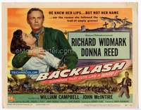m022 BACKLASH movie title lobby card '56 Richard Widmark, Donna Reed