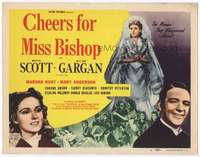 m043 CHEERS FOR MISS BISHOP movie title lobby card R47 Martha Scott, Gargan