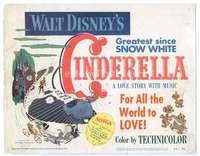 m044 CINDERELLA movie title lobby card '50 Walt Disney classic cartoon!