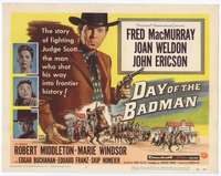 m051 DAY OF THE BADMAN movie title lobby card '58 gunman Fred MacMurray!
