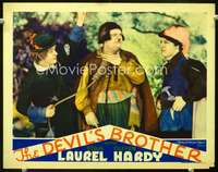 m002 DEVIL'S BROTHER movie lobby card '33 Stan Laurel & Oliver Hardy!